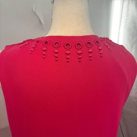 etcetera Short Sleeve V Neck  Tie Closure & Side Zip  dress Size 8 Pink - Picture 5 of 15